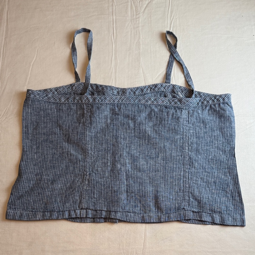 Everlane Women's Blue White Chambray Button-Front Camisole Top Size 14 - Picture 9 of 11
